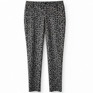 CAbi Leopard Print Jeans Gray Black Straight Leg Ankle Stretch Size 6
